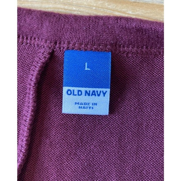 NWT Old Navy V Neck Sweater Size Large Women’s Maroon Pullover - Picture 3 of 8